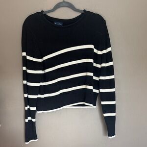 Gap Black and White Striped Sweater